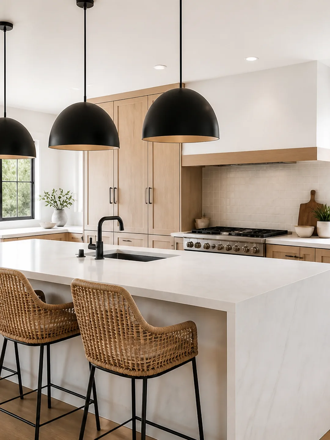 Fictional kitchen social asset with overlay cue